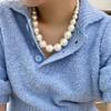 Colar de borla de pérola de flor de design de estilo francês vintage elegante personalizado cadeia de clavícula estilo Mori All-match ins colar