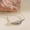 Collar Triangular Liso de Acero Inoxidable Transfronterizo Europeo y Americano, Cadena para Clavícula de Estilo Metálico Simple, Joyería de Nicho de Alta Gama para Mujer
