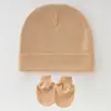Comércio Exterior Europeu e Americano Touca Fetal para Recém-Nascido Luvas Faciais Anti-Arranhões Chapéu de Bebê Chapéu de Bebê Conjunto de Duas Peças Novo 821046