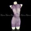 Lencería Erótica Nocturna, Atrevido Body de Malla Hueco Transparente Desgarrable, Ropa de Dormir Provocativa para No Quitarse 7835