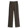 Pantalones rectos para mujer, nueva colección otoño/invierno 2026, de cintura alta, corte holgado, adelgazantes, pantalones de traje casual, con un diseño fluido, de pierna estrecha, de pierna ancha