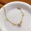 Pulseira feminina de aço titânio com cintura pequena, pulseira de ouro 18K que não desbota, joia da moda europeia e americana ins, pulseira explosões de rede vermelha