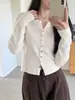 Cardigan de Tricô Elegante Kaning Outono Novo Estilo Coreano Versátil Slim-Fit Botão Metálico de Fileira Única Jaqueta Suéter Curta Feminina