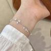 Pulsera de Zircón Gota de Agua de Lujo Ligero para Mujer, Simple, Moderna y Versátil, Dulce y Cool para Apilar, Pulsera Plateada S925, Tendencia de Pulsera Personalizada
