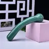 Punta de cristal verde aventurina natural de 18 cm para masaje, bolígrafo de punta, varita de masaje, varita vulvar, gema, pene, Yin