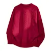Suéter Vermelho Explorer Masculino, Tricô Elegante de Cor Sólida, Roupa de Ano Novo, Novo Top de Tricô para Roupa de Baixo Outono e Inverno 2026