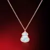 Novo colar de cabaça Kirin feminino vermelho ônix branco fritillaria banhado a ouro rosa 18k pingente de diamante corrente de clavícula segura
