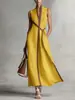 2026 Comercio Exterior Transfronterizo Sitio Independiente de Ropa para Mujer Amazon Vestido de Algodón y Lino Sin Mangas con Bloques de Color y Cuello Alto