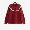 Cárdigan de punto con bloques de color y cuello Peter Pan para mujer, colección otoño 2026, talla grande, corte holgado, efecto adelgazante, prenda exterior, top 23268