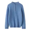 Otoño e Invierno nuevo suéter de cachemira para niños medio cuello alto grueso jacquard suéter cálido camisa de fondo de punto suelta para niños