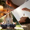 Pêndulo de Cristal Natural Mais Vendido Transfronteiriço com Base de Flor em Prata Antiga, Cone Hexagonal, Ponta Única, para Yoga e Meditação, Pêndulo de Resina com Frequência Ajustável