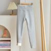 Leggings para Niñas 2024 Otoño/Invierno Nuevos para Niños Medianos y Grandes Forrados de Felpa Gruesos de Algodón con Hilo Cintura Alta Ropa Exterior Pantalones Cálidos