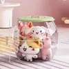 Cubo de Almacenamiento Transparente para Juguetes de Muñecas Plástico PP Sala de Estar Organizador Simple Tubo Taburete de Almacenamiento para Juguetes de Peluche con Tapa