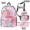 3D nova impressão periférica Sanrio meilti mochila escolar bolsa mensageiro estojo de lápis impressão de três peças