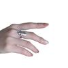 Anillo Irregular de Plata Esterlina S925 Simple Elegante Moda Hojas Vintage Anillo Abierto Liso Anillo Unisex