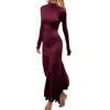 2026 Ropa Femenina Transfronteriza Europea y Americana Estilo Socialité de Temperamento de Gama Alta Color Sólido Plisado Ceñido a la Cadera Cintura Ajustada Vestido Formal