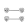 Anel de mamilo de zircônia em formato de coração transfronteiriço nova moda joias para piercing prego de mamilo prego de orelha prego de língua fabricantes em estoque um par à venda
