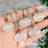 Pingente de Ágata Calcedônia Estilo Casal Pingente de Jade Guanyin Buda Amuleto da Paz Calcedônia Ruyi Colar de Ágata