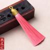 Pingente de Franja com Tampa Dourada Pingente de Leque Artesanal Espiga Pequena Pendurada Acessórios de Franja Antigos Hanfu Quebra Prensado Marcador de Página Tradicional Atacado