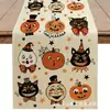 Camino de mesa de Halloween Nuevo Transfronterizo con Diseño Impreso de Alta Gama para Sala de Estar y Mesa de Comedor, Decoración para Fiestas Navideñas, Personalizable