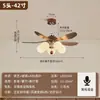 2026 Novo Estilo Vintage Francês Sala de Estar Jantar Ventilador Silencioso Luz Inversor Ventilador Elétrico Retro Americano Lâmina Reta Luz