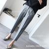 Pantalones de traje Mujer 2 023 pantalones de primavera versión coreana de estudiantes holgados cintura elástica pantalones rectos pantalones de tubo de humo leggings modernos