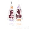 Pendientes de cuentas de estilo bohemio europeo y americano color tejido a mano borla larga pendientes de cuentas Miyuki venta al por mayor