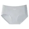 Roupa íntima feminina invisível, sem costura, 100% algodão, cintura média, antibacteriana 10A, com reforço estendido, algodão grau A, disponível em tamanhos grandes, atacado