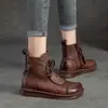 Botas retro de otoño e invierno para comercio exterior transfronterizo, botas de felpa y algodón engrosado para mujer, suela suave y superficie suave, botines casuales para mujer con cremallera lateral