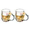Novo Conjunto de Chá Kung Fu Criativo Esmalte Flor de Damasco Copo Reto Pequena Xícara de Chá Casa Negócios Bule Separação Chá Água