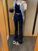 Super Adelgazante Piernas Corte Especial Optimiza la Forma de las Piernas Jeans Micro Acampanados Lavados Cintura Alta Pantalones Casuales Mujer