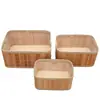 Cesta de Almacenamiento Tejida de Bambú Simple para Uso Doméstico, Cesta de Almacenamiento para Cosméticos de Escritorio, Almacenamiento de Juguetes y Bocadillos, Tejido Hecho a Mano Multipropósito
