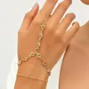 Pulseira de Corrente Transfronteiriça Europeia e Americana Pulseira Simples de Pérola Branca Combinação Multicamadas Corrente de Dedo Pulseira de Dedo de Liga para Mulheres