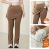 Leggings levanta-glúteos talla grande 100 kg para chicas con curvas, pantalones atléticos adelgazantes de cintura alta, con bolsillos y diseño acampanado estilo falda