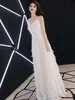 Vestido Largo de Alta Costura Nupcial con Tirantes de Plumas, Vestido de Banquete de Lujo Ligero de Nicho para Brindis, Bata de Compromiso y Boda