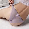 Yumei 8926 Ropa Interior Sexy para Mujer de Encaje Floral Hueco Transparente de Cintura Baja, Tanga de Triángulo con Tirantes