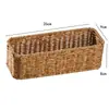 Cesta de almacenamiento de mimbre sintético ropa sucia juguetes bocadillos artículos varios cesta de almacenamiento tejida en bambú hogar sala de estar mueble de TV escritorio completo