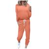 Traje Deportivo de Color Sólido Azul Claro Moda Casual Estilo del Sudeste Asiático Elegante Pantalones de Fibra de Poliéster Estilo de Manga Regular