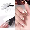 Ferramentas de Nail Art Transfronteiriças Placa de Aço para Nail Art Estilo Francês Placa de Aço para Moldar Modelo de Placa de Aço Molde de Aço Inoxidável para Criação de Unhas de Cristal