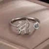 Anillo Familiar Estilo Chino para Mujer, Nicho, Aspecto de Alta Calidad, Moderno, Sencillo, Anillo Liso, Anillo Ajustable para Dedo Índice
