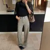 Filtro de baixa saturação! ~Jeans de cintura alta, perna reta e elasticidade em quatro direções para mulheres, novo 2026, calça larga solta estilo vintage