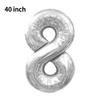 Novo Balão Digital Grande de 40 polegadas Versão Americana 0-9 Imitação de Alumínio Americano Balão para Arranjo de Festa de Aniversário Festa de Balões