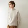 Suéter de Gola Alta Meia 100% Caxemira Pura para Mulheres no Outono e Inverno, Suéter Pulôver Versátil, Top Tricô de Caxemira Puro Colorido