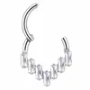 Anillo para la Nariz Septum de Aleación de Titanio F136 Zirconia Parpadeante Joyería para Mujeres G23 Titanio Perforación Corporal Aro para la Nariz En Stock Venta al por Mayor
