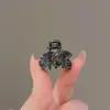 Presilha de Garra Mini Brilhante com Garra de Diamante Estilo Coreano, Piranha Pequena Delicada com Strass para Mechas, Presilha Lateral de Princesa para Mulheres com Pérolas