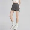 Falda pantalón deportiva de verano con cordón para mujer, falso dos piezas, anti-exposición, para correr, fitness, yoga, de cintura alta, sexy, de media pierna, ajustada