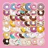 50 adesivos fofos de rosquinhas de desenho animado para laptop, notebook, capa de celular, adesivos decorativos à prova d'água para DIY