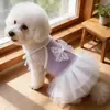 Ropa de malla para mascotas de primavera y verano, falda de malla, vestido con tirantes descubiertos para cachorros Bichón y Teddy, atuendo fresco para parejas