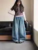 Jeans Anchos Sueltos para Niñas, Pantalones Vintage de Calle de Largo Completo, Pantalones Casuales con Cintura Elástica, Nuevo Modelo 2026
