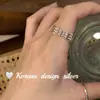Estilo Coreano Ins Diseño de Nicho Moda Elegante Fresco Joyería Anillo de Ola de Tres Capas de Plata de Ley S925 Simple